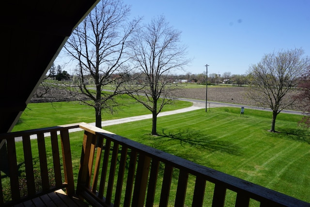 deck with a lawn