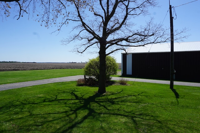 view of yard with a rural view