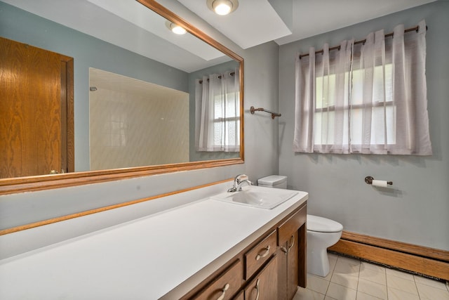6840 157th St, Tinley Park, IL 60477 - full bath featuring toilet, vanity, a shower, and tile patterned flooring