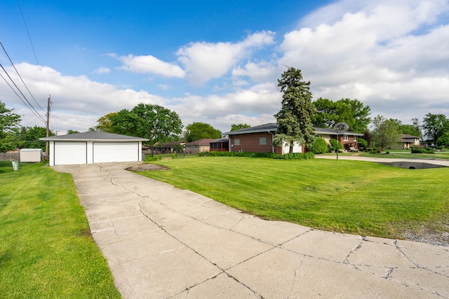 6840 157th St, Tinley Park, IL 60477 - view of front facade featuring a front yard, a detached garage, and an outdoor structure