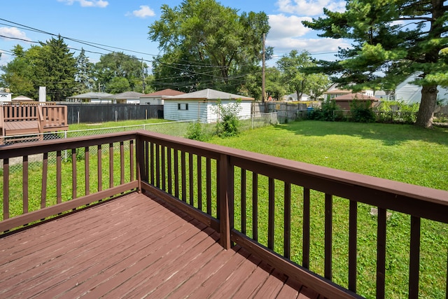 deck with a lawn