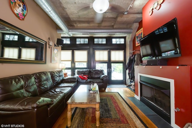 living room featuring hardwood / wood-style floors