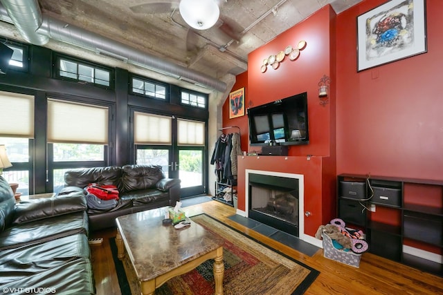 living room featuring hardwood / wood-style floors