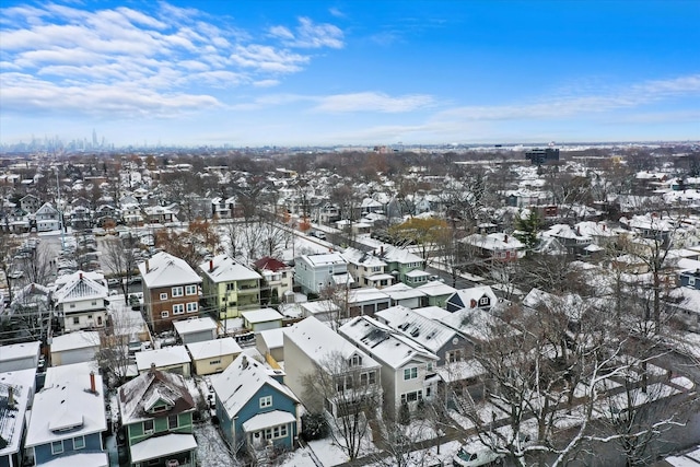 view of snowy aerial view