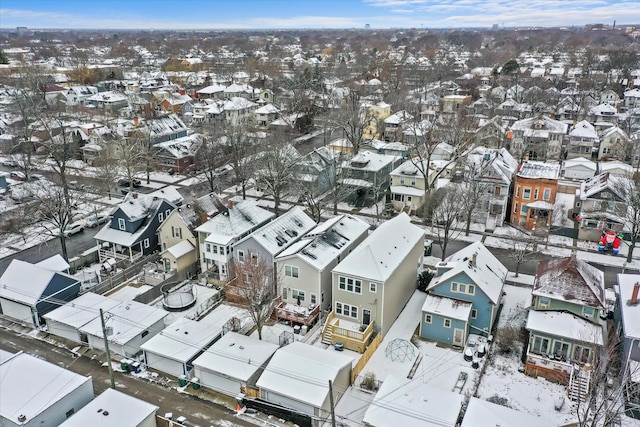 view of snowy aerial view