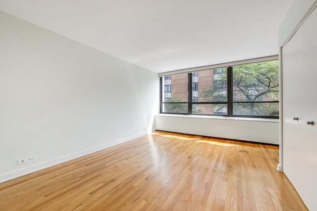 spare room featuring light wood-type flooring