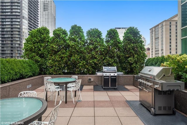 view of patio with a grill