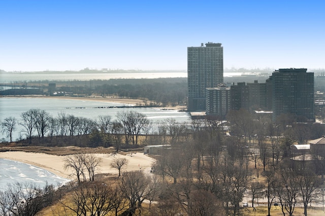 view of city with a water view