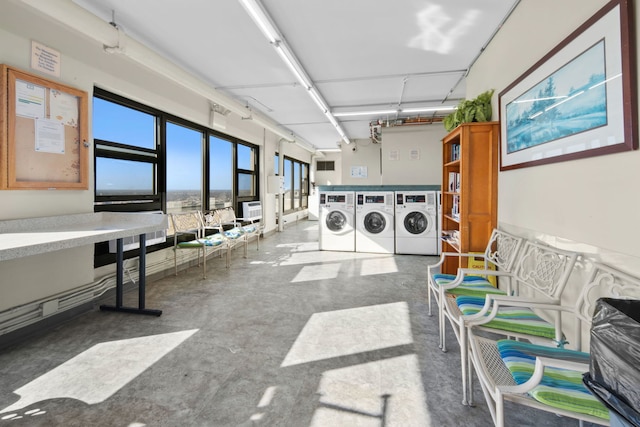 interior space with separate washer and dryer