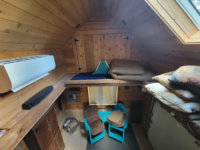 interior space featuring lofted ceiling