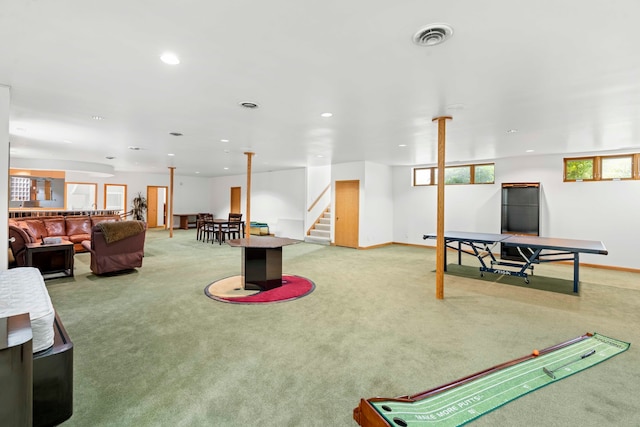 playroom featuring carpet flooring and a wealth of natural light