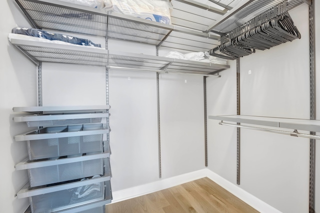 walk in closet featuring light hardwood / wood-style floors