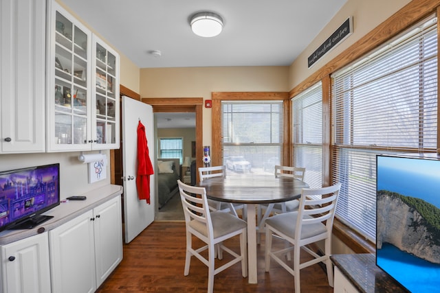 dining room featuring dark hardwood / wood-style flooring