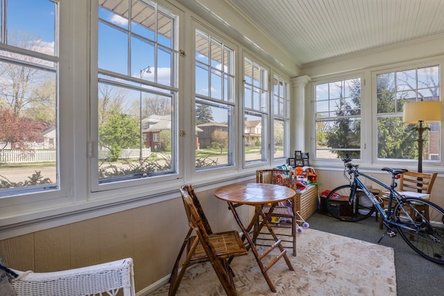 sunroom / solarium with a healthy amount of sunlight