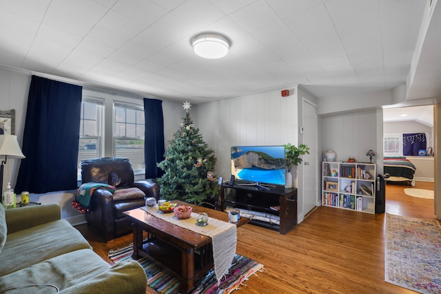 living room featuring hardwood / wood-style floors