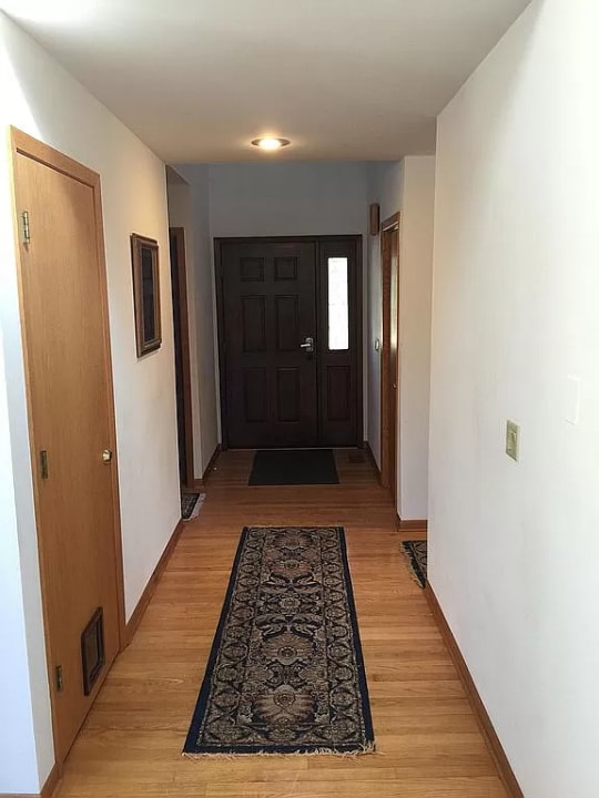 hall featuring light hardwood / wood-style flooring