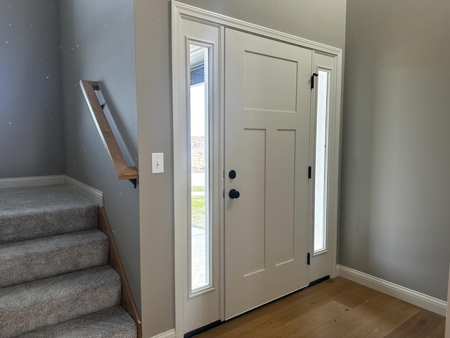 foyer entrance featuring light hardwood / wood-style floors