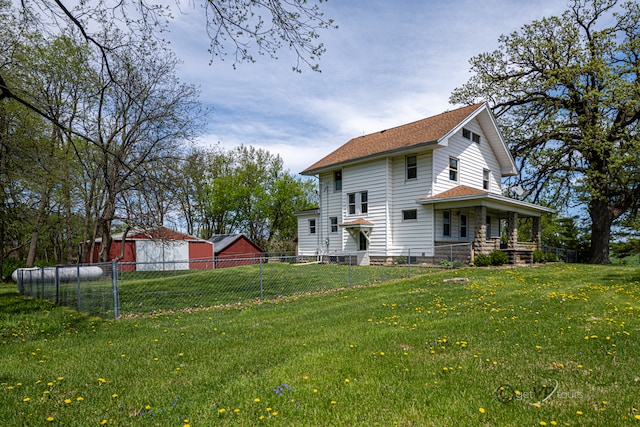 exterior space with a lawn