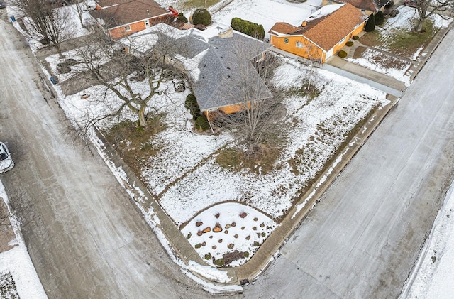 view of snowy aerial view