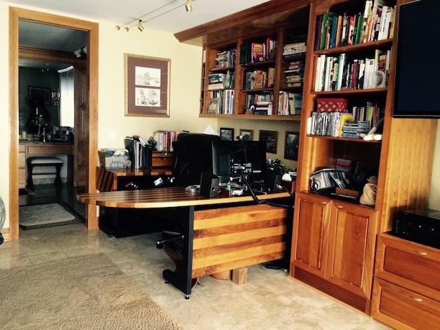 home office with built in desk