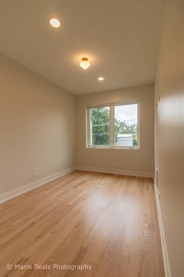 empty room featuring light wood-type flooring