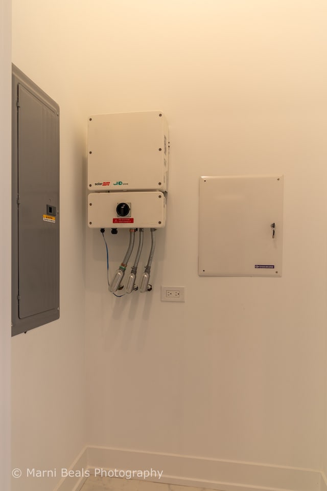 interior details with water heater