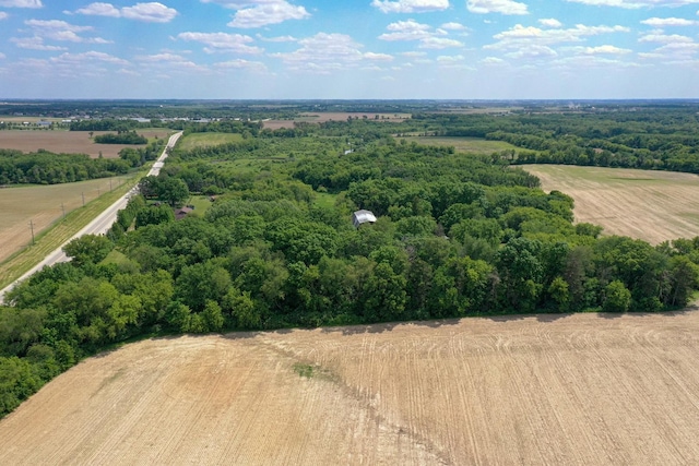 drone / aerial view with a rural view