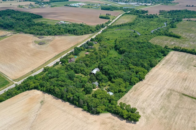 bird's eye view with a rural view