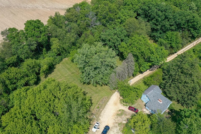 aerial view with a forest view