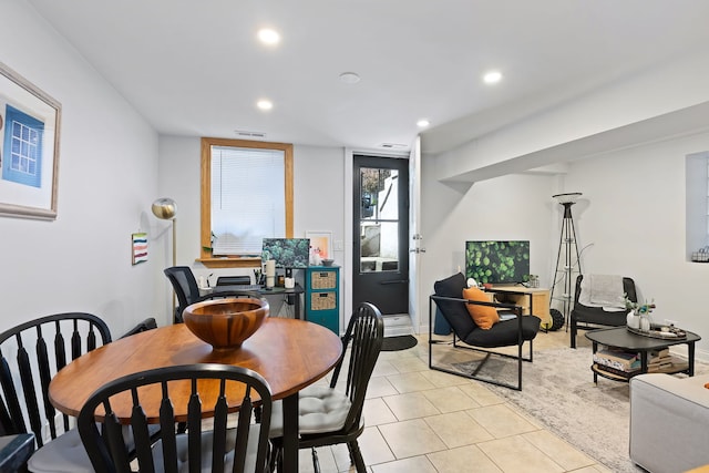 view of tiled dining room