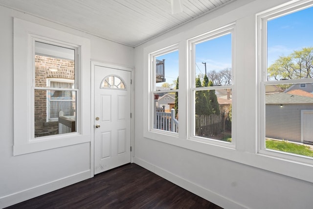 view of unfurnished sunroom