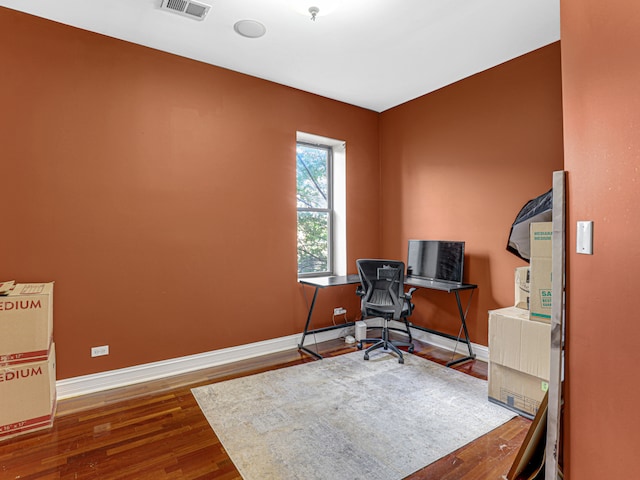 office featuring dark hardwood / wood-style flooring