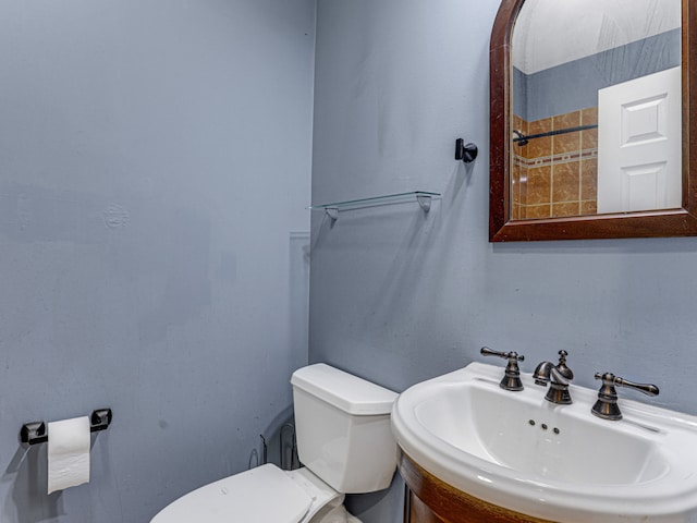 bathroom with toilet and vanity