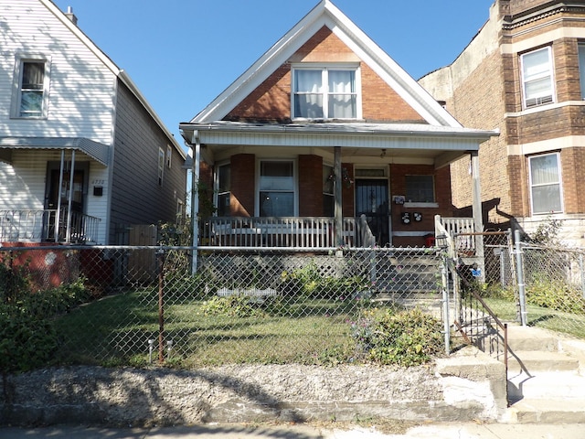 view of front facade featuring covered porch