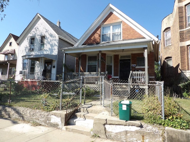 view of front of home with covered porch