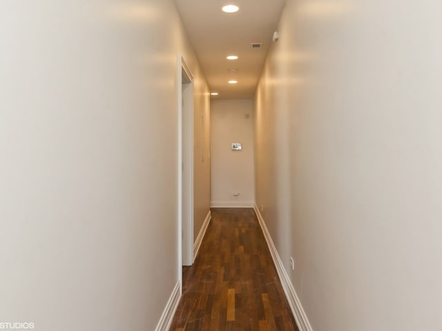 hall featuring dark hardwood / wood-style flooring