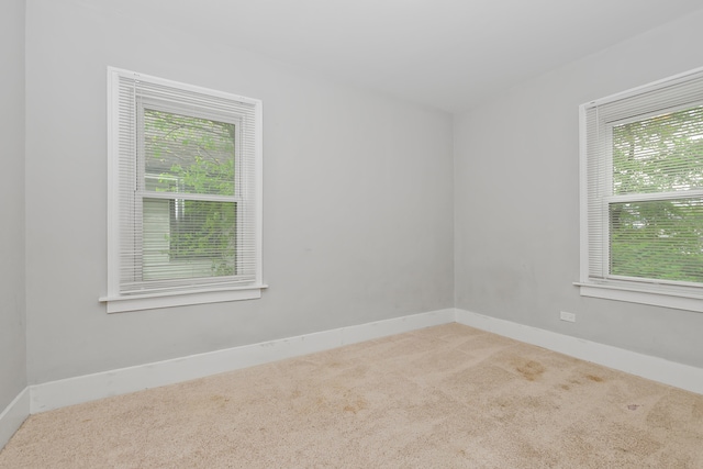 carpeted spare room with plenty of natural light