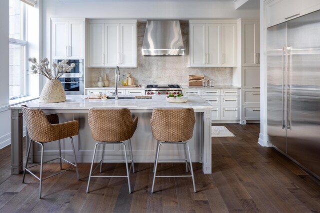 dining area with dark wood-type flooring