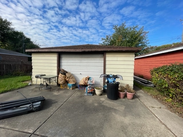 view of garage