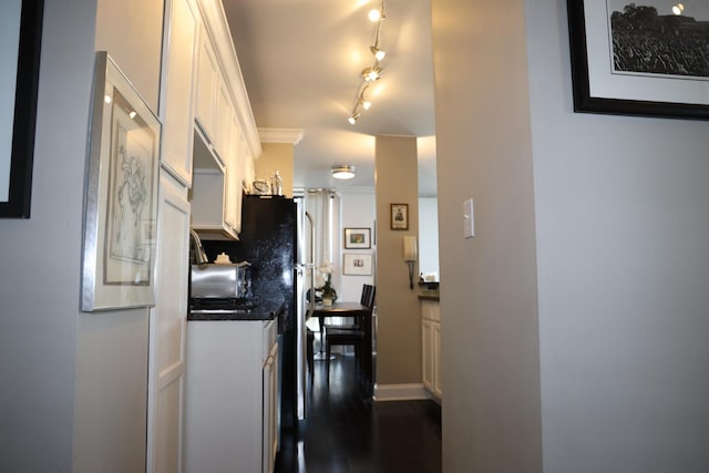 hall featuring dark hardwood / wood-style floors