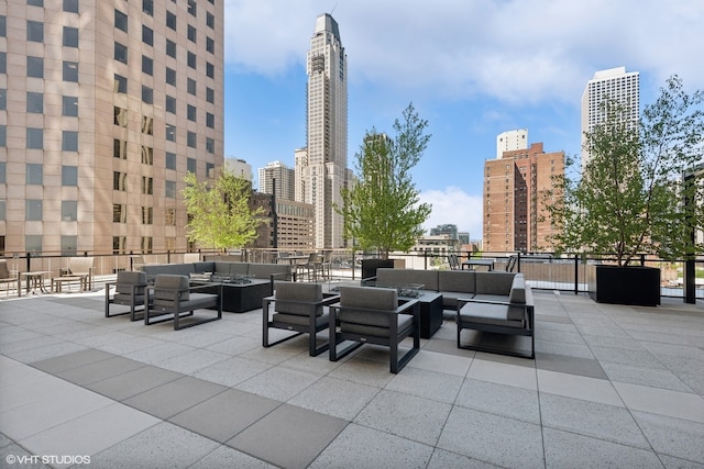 view of patio with an outdoor living space