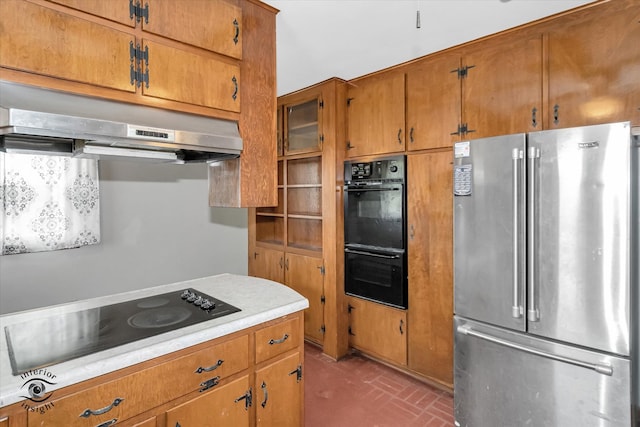 kitchen with black appliances