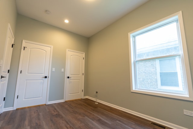 interior space featuring dark hardwood / wood-style flooring