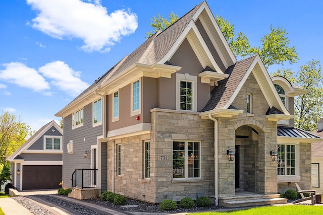 view of front facade with a garage