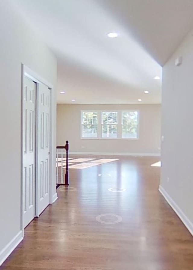 empty room with hardwood / wood-style floors