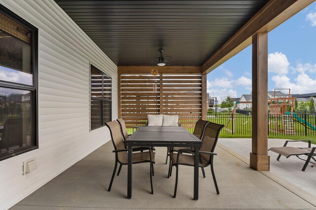 view of patio / terrace with a playground