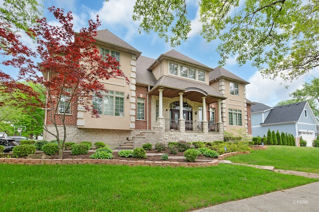 view of front of property with a front yard