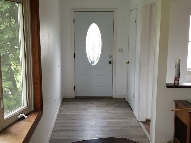 foyer featuring light hardwood / wood-style floors