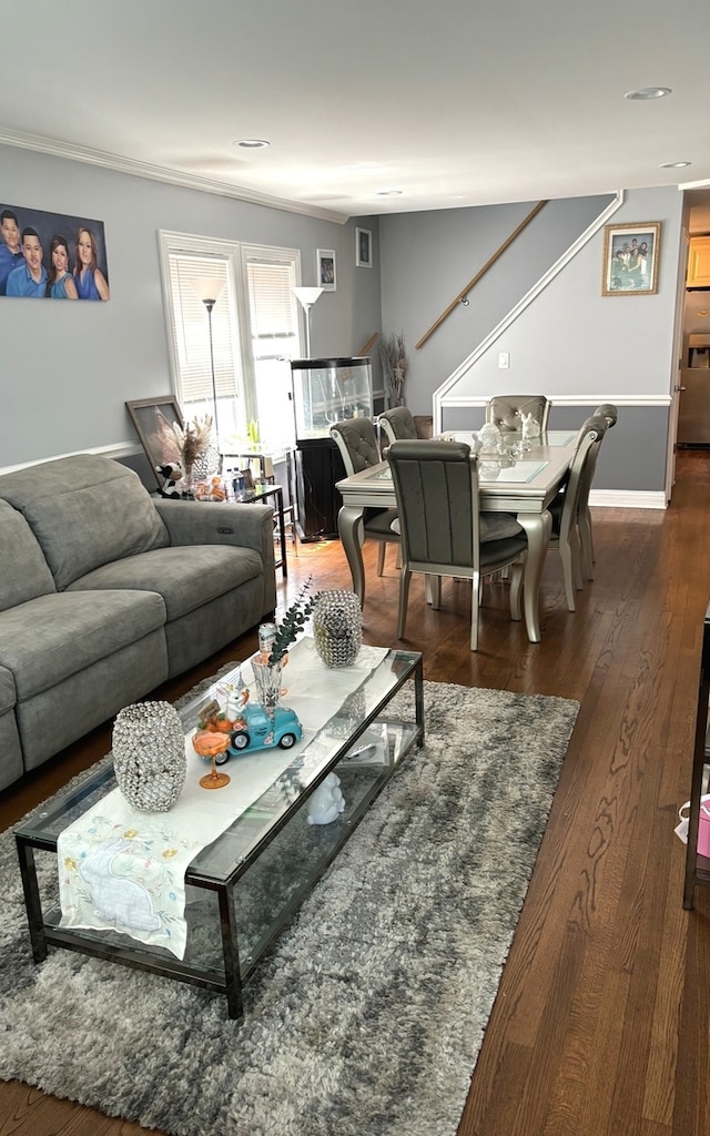 living room featuring hardwood / wood-style floors