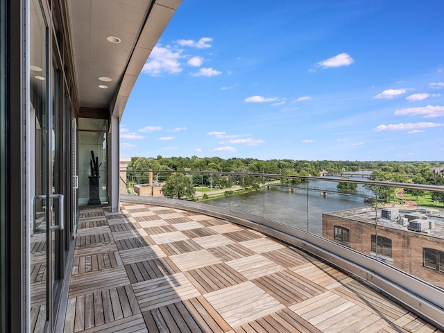 balcony with a water view